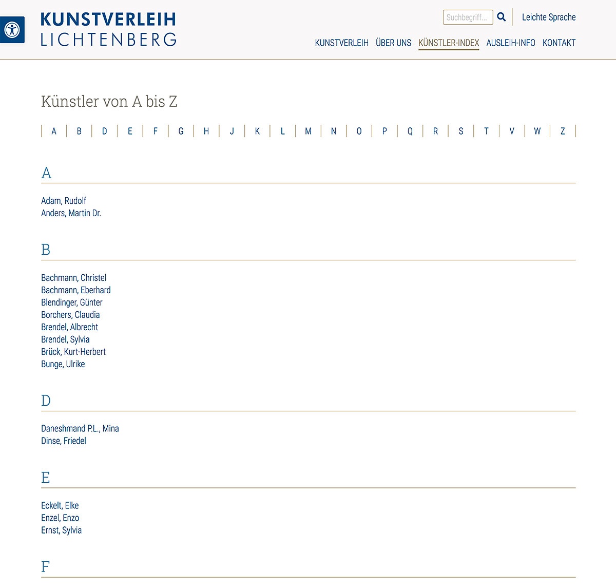 kunstverleih-berlin-lichtenberg künstler index