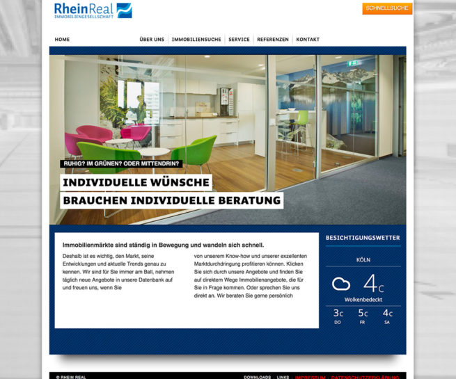 Website Ansicht rheinreal.de