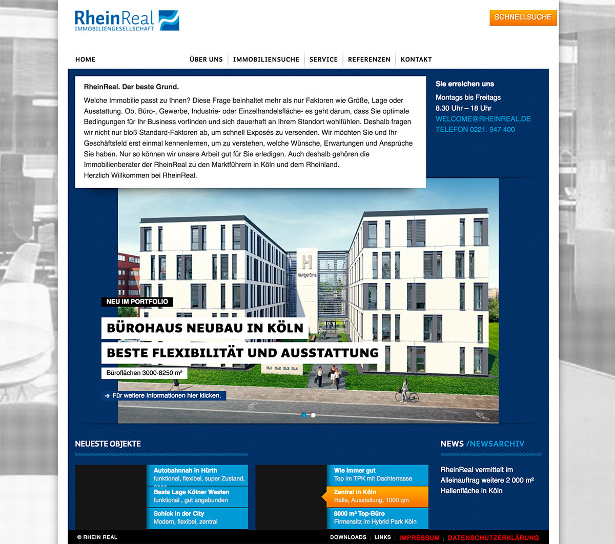 Website Ansicht rheinreal.de