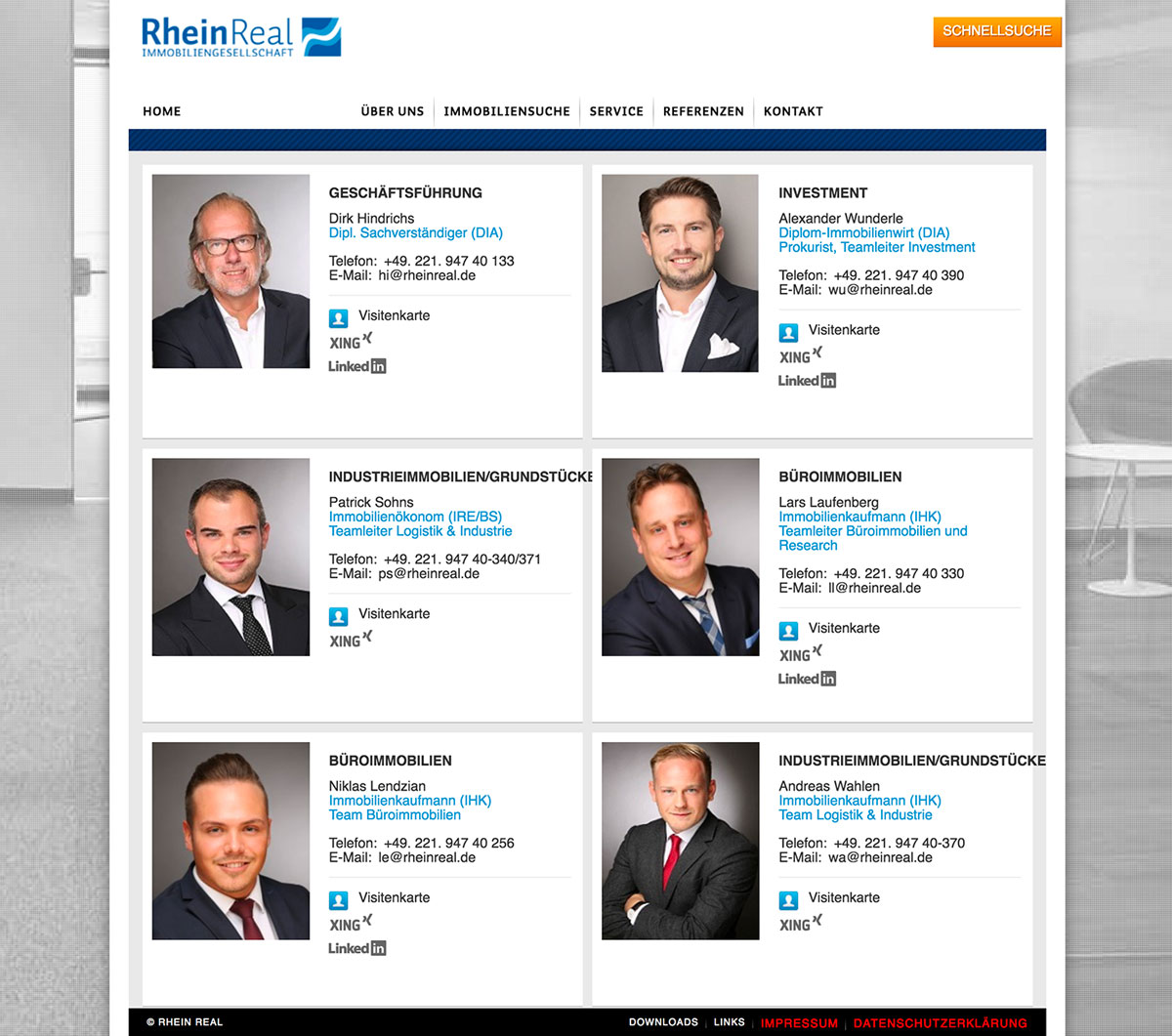 Website Ansicht rheinreal.de